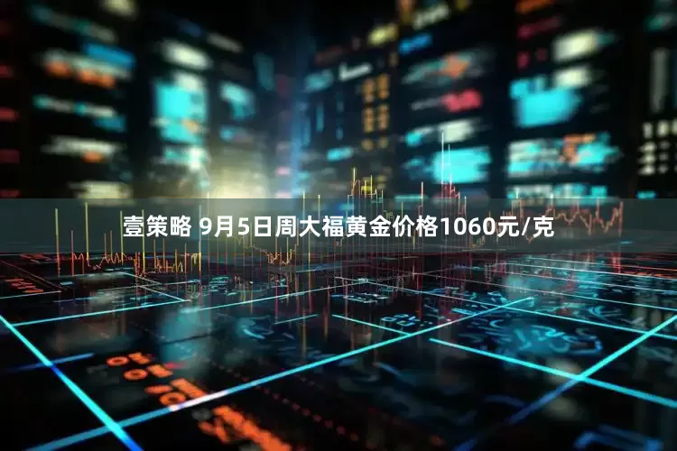 壹策略 9月5日周大福黄金价格1060元/克